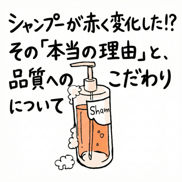 【重要】シャンプーが赤く変化した！？ その「本当の理由」と、品質へのこだわりについて