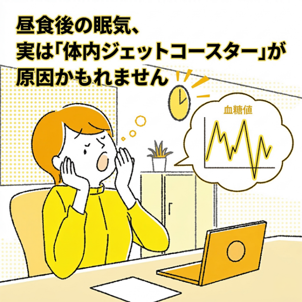 昼食後の眠気、実は「体内ジェットコースター」が原因かもしれません