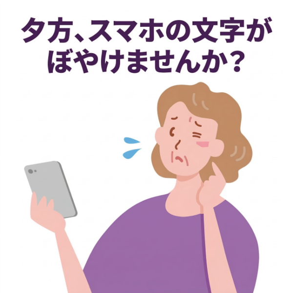夕方、スマホの文字がぼやけませんか？「目の曲がり角」サインを見逃さないために
