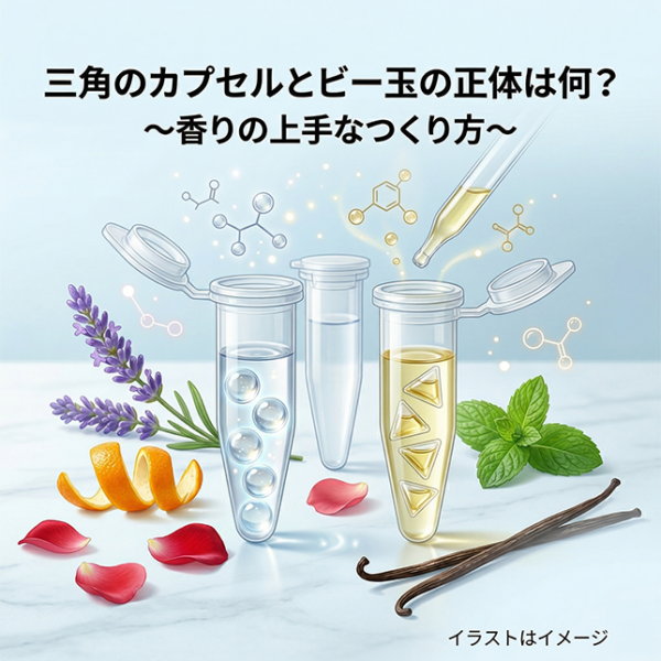 三角のカプセルとビー玉の正体は何？〜香りの上手なつくり方〜