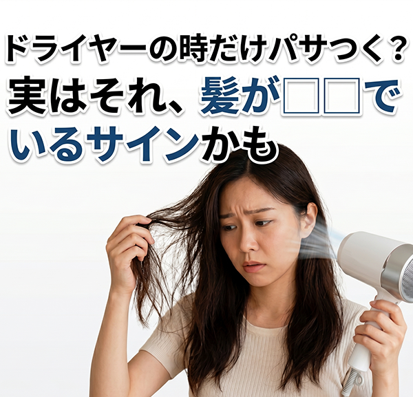 ドライヤーの時だけパサつく？実はそれ、髪が□□でいるサインかも