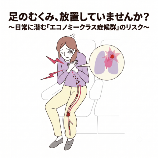 足のむくみ、放置していませんか？〜日常に潜む「エコノミークラス症候群」のリスク〜