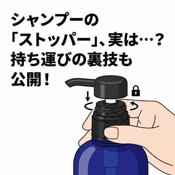シャンプーの「ストッパー」、実は…？ 持ち運びの裏技も公開！